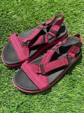 FitFlop Sling II Women’s Sandals Sz 8 Pink Black Adjustable Comfort Walking Shoe